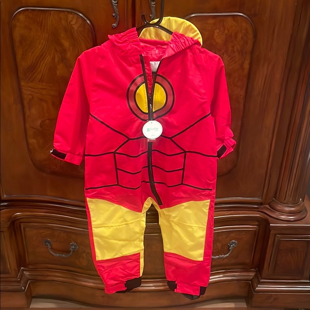 NWT Cuddle Club Marvel Iron Man Rain Suit 3T Red/Yellow